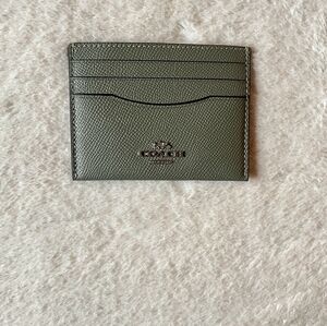 Coach Olive Green Card Case Wallet